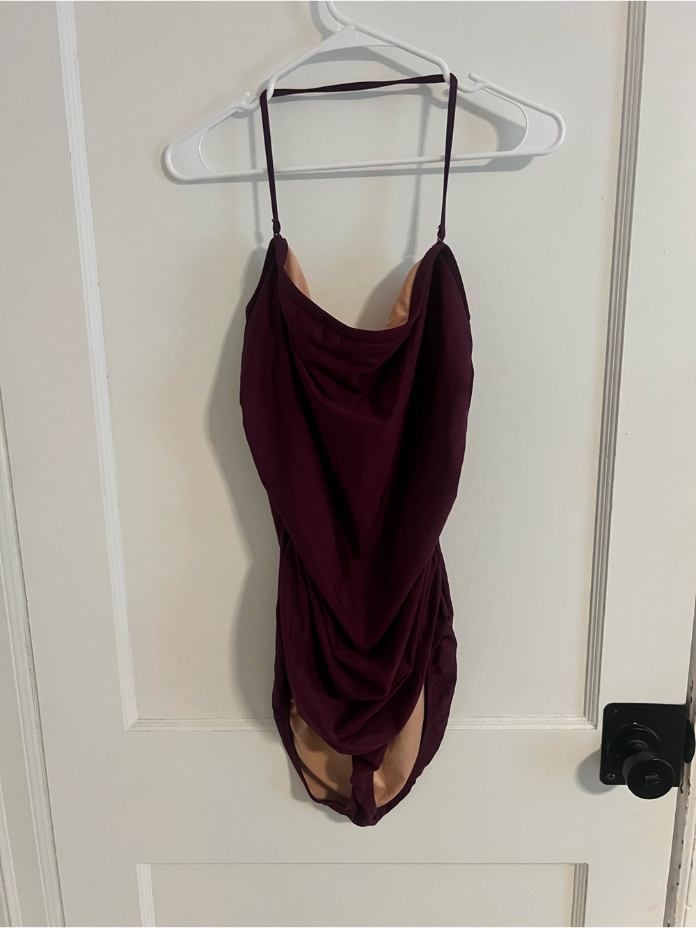 J. Crew Strapless One-Piece Swimsuit in Plum